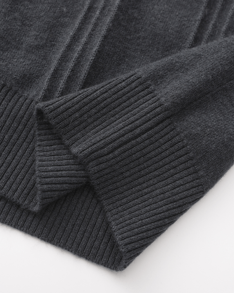 100% Cashmere Ribbed Half Zip - Belgravia Shop