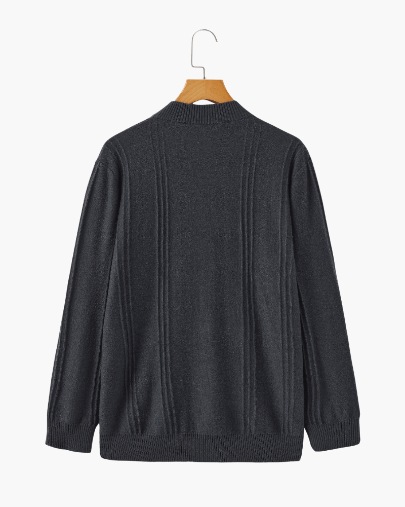 100% Cashmere Ribbed Half Zip - Belgravia Shop