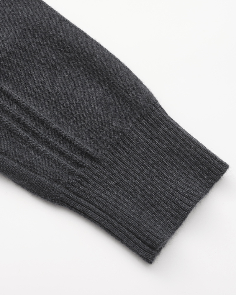 100% Cashmere Ribbed Half Zip - Belgravia Shop