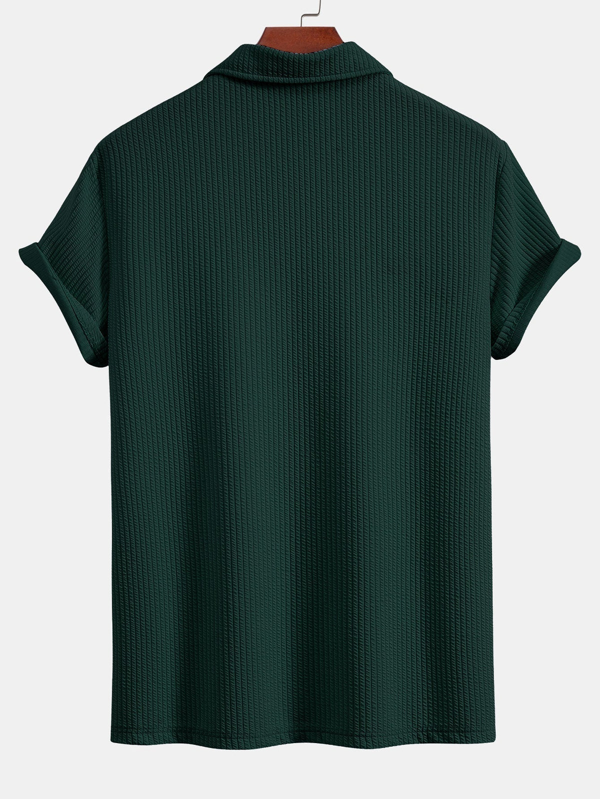 Textured V-Neck Polo & Trousers Set