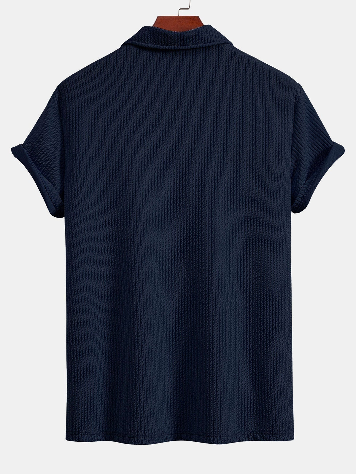 Textured V-Neck Polo & Shorts