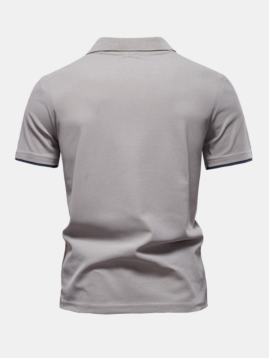 V-Neck Polo Shirt with Contrast Pique Design