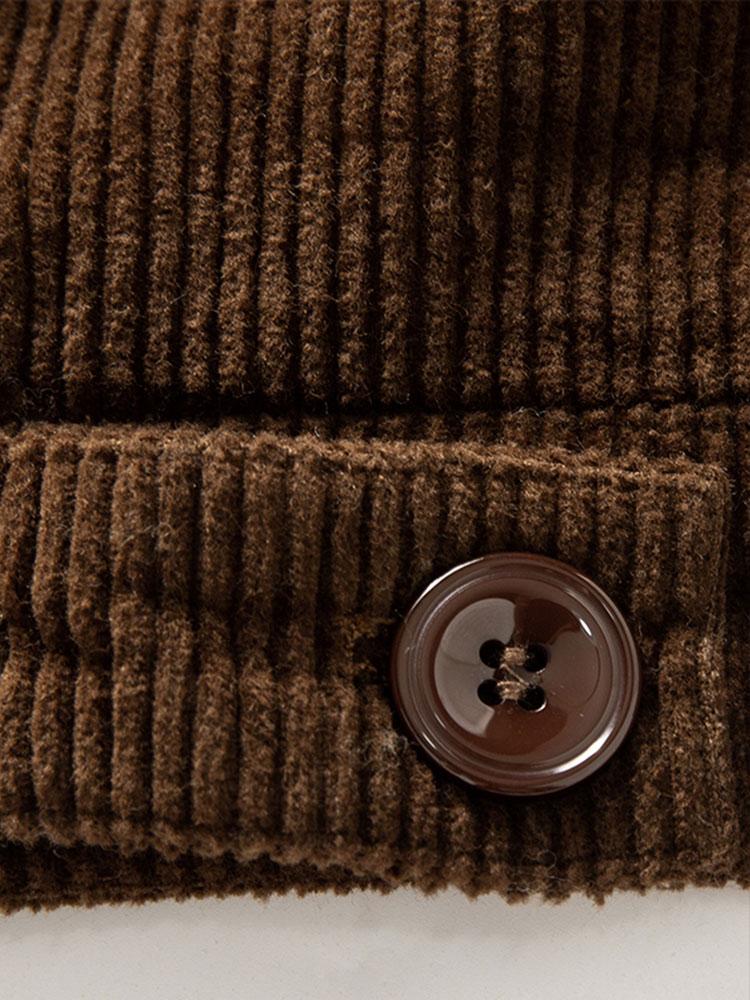 Teddy-Fleece Lined Cotton Corduroy Jacket
