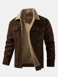 Teddy-Fleece Lined Cotton Corduroy Jacket