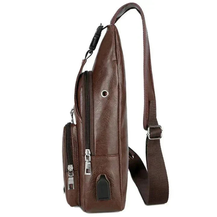 Men's Classic Leather Shoulder Bag - Belgravia Shop