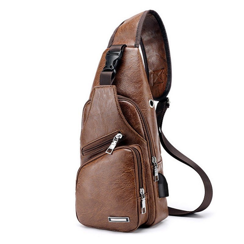 Men's Classic Leather Shoulder Bag - Belgravia Shop