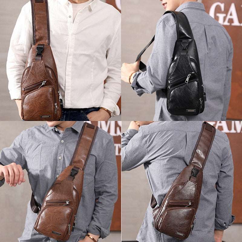 Men's Classic Leather Shoulder Bag - Belgravia Shop