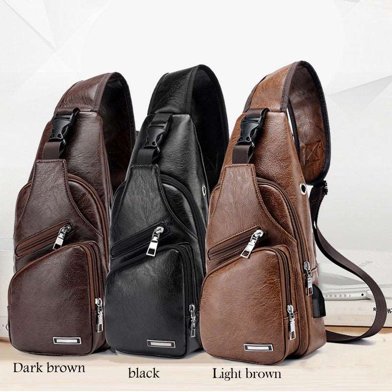 Men's Classic Leather Shoulder Bag - Belgravia Shop