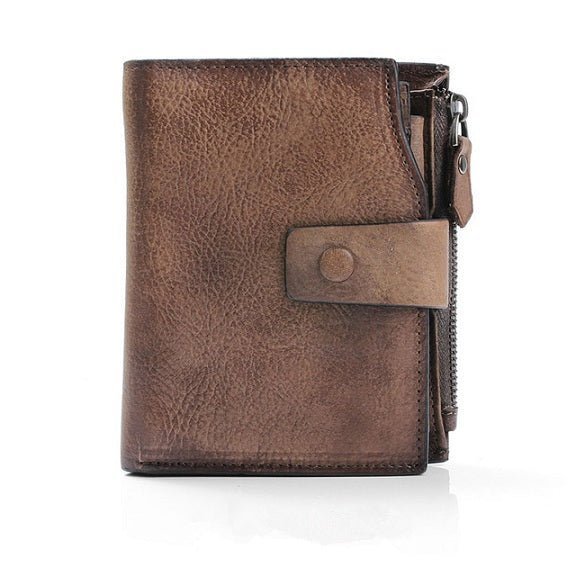 Men's Luxury Leather Retro Short Wallet - Belgravia Shop